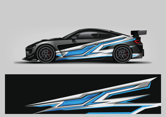 Blue Chrome Side Stripe Wrap Graphics © Lancar