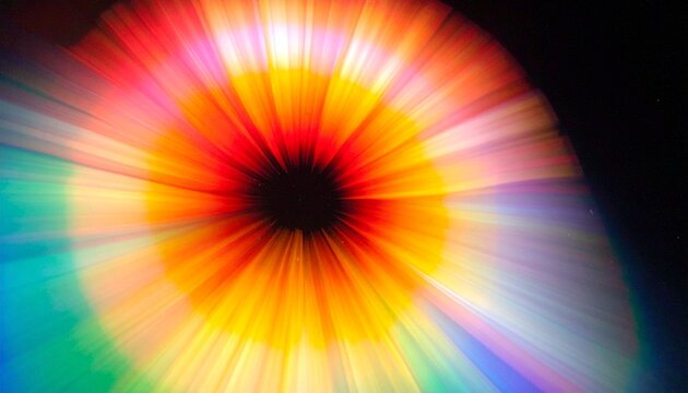 Radiant circular burst, vivid color spectrum, dynamic abstract explosion