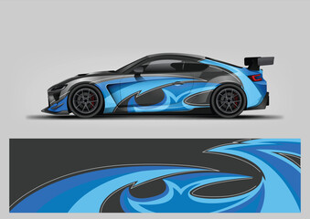 Blue Metallic Abstract Car Livery Template © Lancar