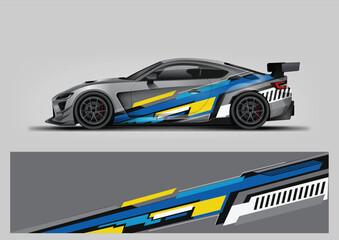 Modern Sport Decal Graphics in Blue and Yellow © Lancar