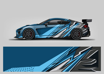 Sky Blue Dynamic Sport Car Livery Vector Design © Lancar