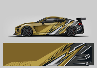 Luxury Gold Side Stripe Vehicle Wrap Graphics © Lancar