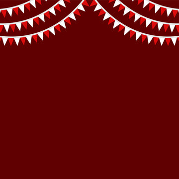 Geometric indonesian independence day border background with abstract triangle pattern