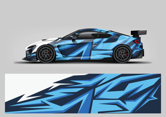 Blue Geometric Racing Decal Wrap Vector Template © Lancar