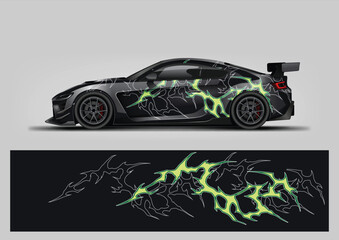 Fototapeta premium Electric Green Lightning Vehicle Graphics Vector