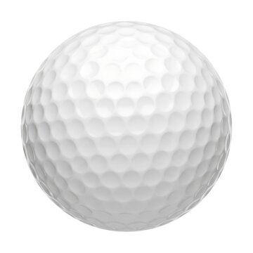 Single white golf ball with dimples