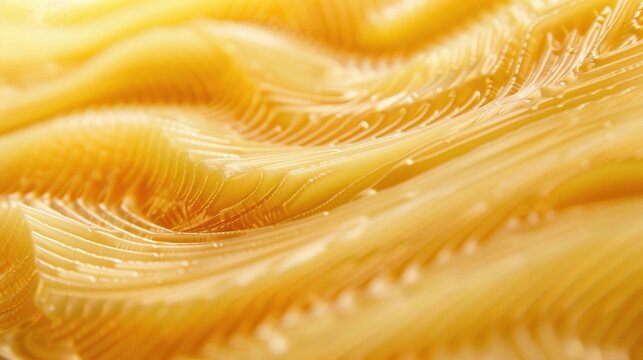 Cooled beeswax flow lines close up