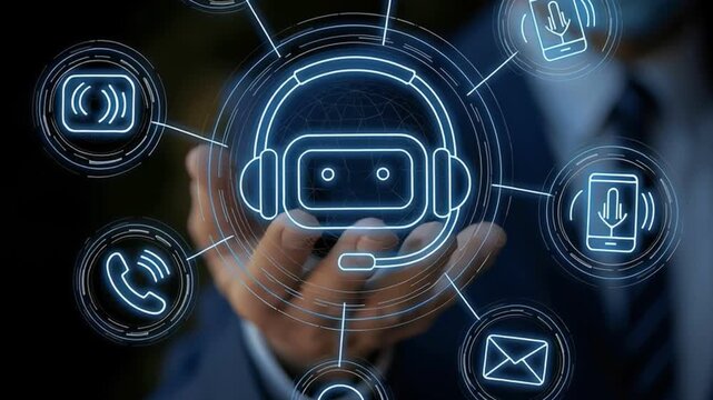 Chatbot customer service communication technology digital support business communication network phone email smartphone interface connection