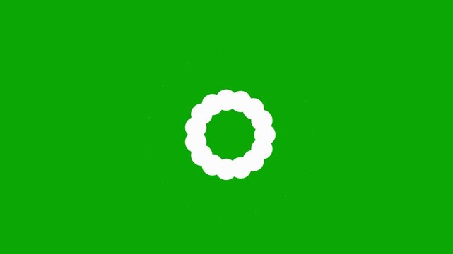 Circle dot energy burst animation, green background, glowing radial lines, seamless looping explosion, alpha channel, abstract motion graphics, 4k fireworks effect, visual overlay, dynamic particles