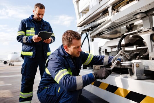 Aircraft technician maintenance repair service inspection equipment airport worker safety engineer