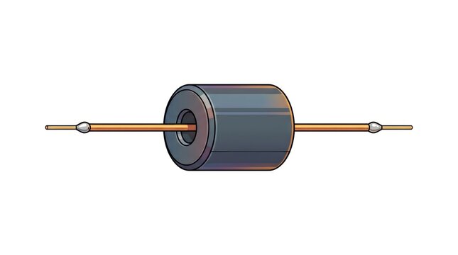 High frequency ferrite bead inductor component isolated against clean plain white background.
