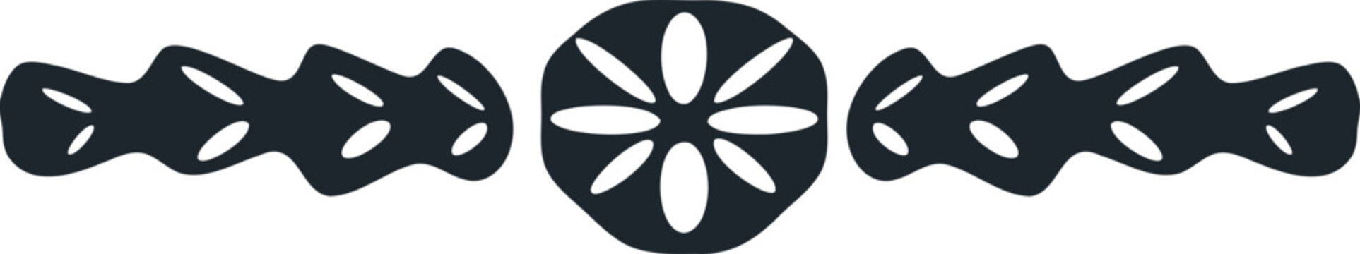 Ornate Decorative Border Element With Central Floral Motif