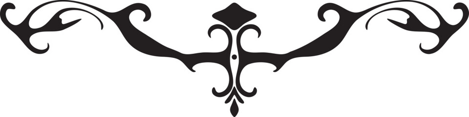 Naklejka premium Elegant Black Flourish Ornament Decorative Element Horizontal Banner Design
