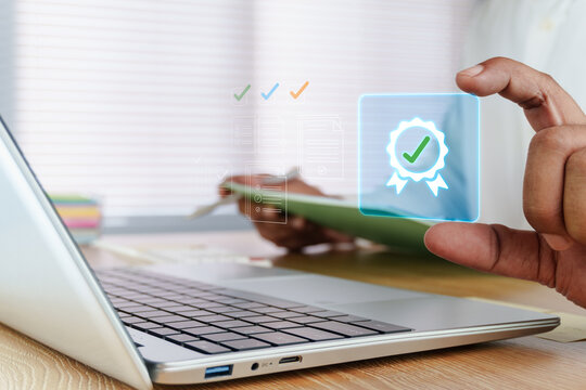 Procurement Compliance and Document Verification Process with Digital Quality Assurance Certification, Business Approval Workflow, Audit Checklist, and Regulatory Compliance Management Concept