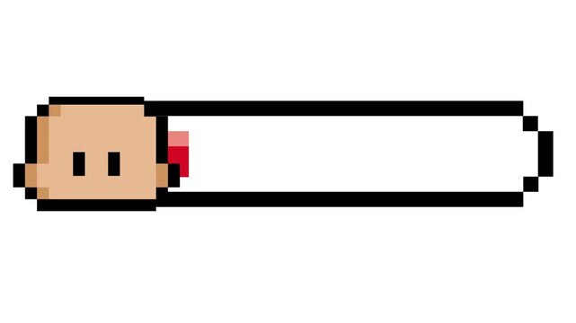 Retro pixel art game health bar interface displaying a character's low life status, perfect for vintage video game UI and arcade projects