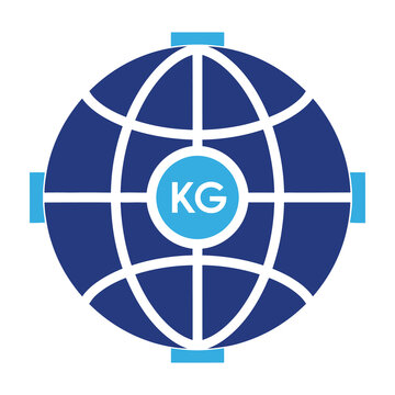 KG Monogram Logo Design Featuring a Modern Global Sphere Icon with Blue Accents