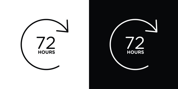72 hours icon thin symbol group. EPS10