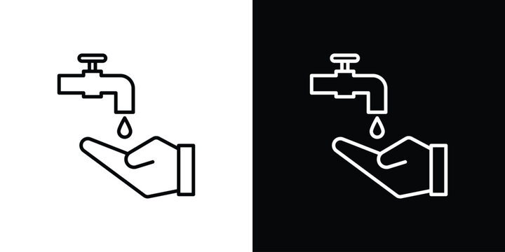 Ablution icon thin symbol group. EPS10