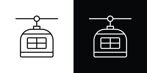 Chairlift icon thin symbol group. EPS10 © basit
