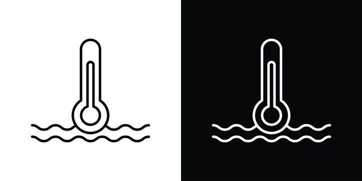 Car temperature icon thin symbol group. EPS10