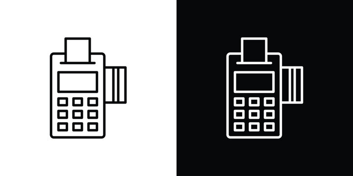 Card machine icon thin symbol group. EPS10