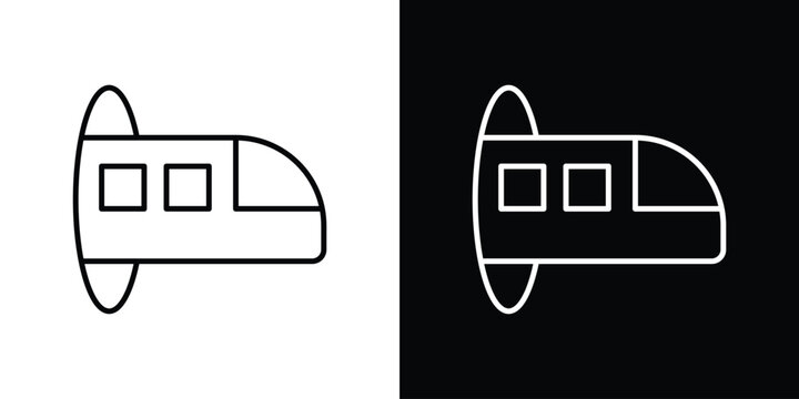 Hyperloop icon thin symbol group. EPS10