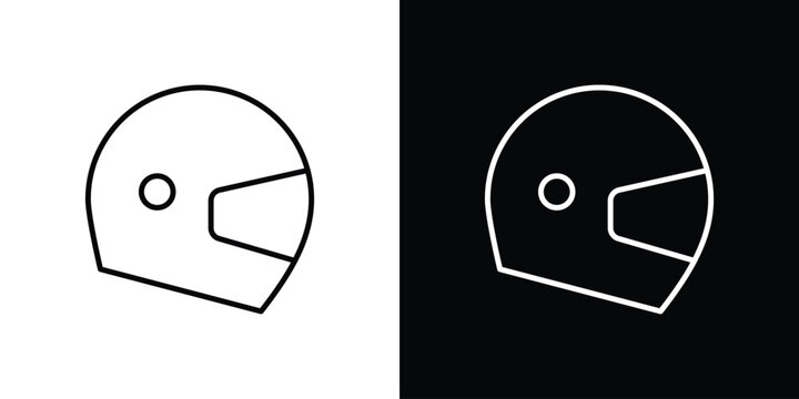 Motorcycle helmet icon thin symbol group. EPS10