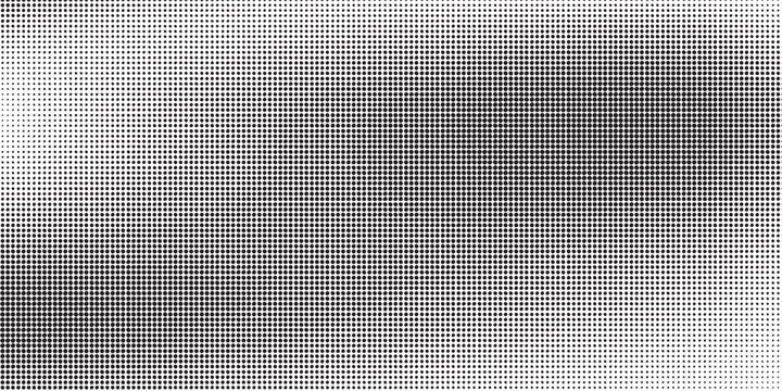 Grunge halftone gradient background. Faded grit noise texture. White and black sandy wallpaper. Retro pixelated backdrop. Anime or manga style comic overlay. Vector graphic design textured template