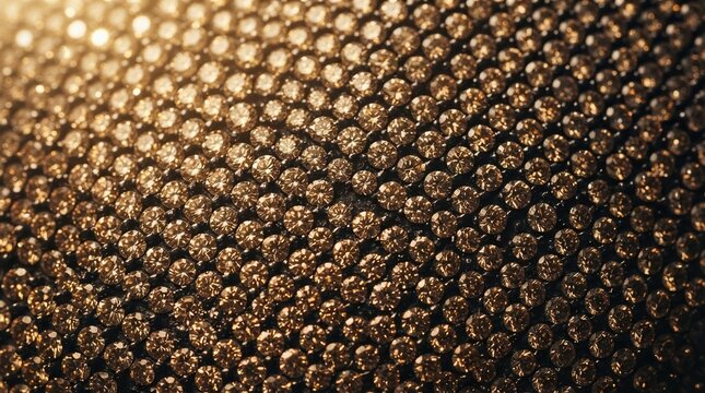 Close up of sparkling brown rhinestone fabric texture, luxury crystal background for fashion design, glamorous jewelry surface pattern, elegant shimmering material