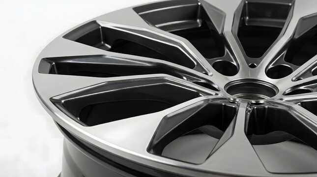 Premium aluminum alloy vehicle wheel rim isolated on white background