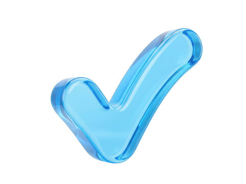 Shiny blue check mark icon