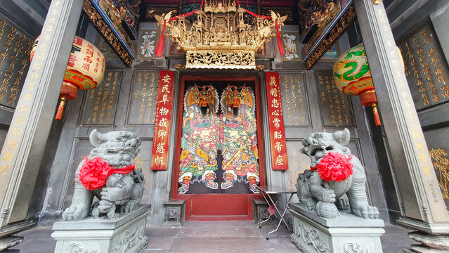 Ho Chi Minh City, Vietnam - June 22, 2025 : Exterior View Of Nghia An Hoi Quan Pagoda In Chinatown. This Is One Of The Oldest Temples In Ho Chi Minh City. 