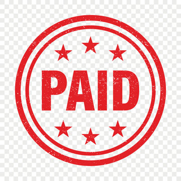 Paid Stamp, Vector Illustration. Paid Ticket, Paid Label Icon Isolated. Receipt, Invoice, Paid Notice, Business, Accounting and Billing Design