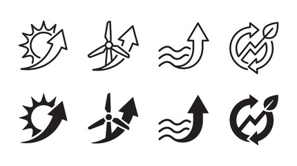 Fototapeta premium Renewable energy and eco-friendly icons representing solar power wind turbine sustainability with renewable, environment