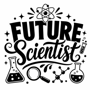 bold black typography proclaiming "FUTURE SCIENTIST"