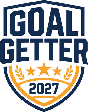 Goal Getter 2027 Wreath Banner Badge T-Shirt Design