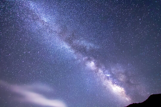 Vast Milky Way Galaxy Stretching Across Starry Night Sky.