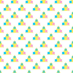 Fototapeta premium Colorful geometric shapes seamless pattern