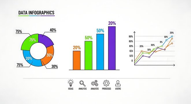 Infographic elements for data statistics and analysis.