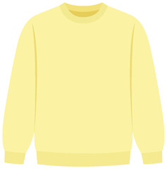 Yellow Crewneck Sweatshirt Vector Illustration for Apparel Mockup Design © GraphicsRF