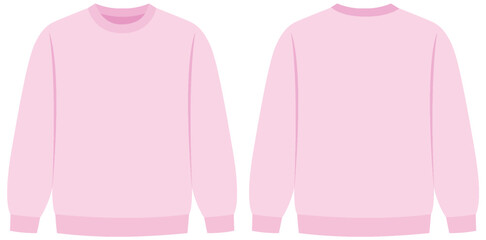 Blank Pink Sweatshirt Mockup with Front and Back Views © GraphicsRF