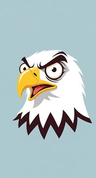 Cartoon owl with surprised expression and feathers flying.