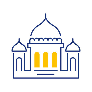 Saint isaac cathedral icon. Travel and religious building line symbol. Color.