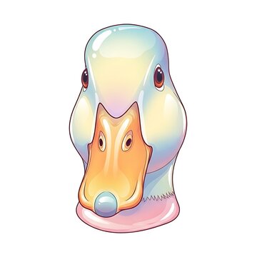 Cute cartoon elephant character with rainbow colors and smile.