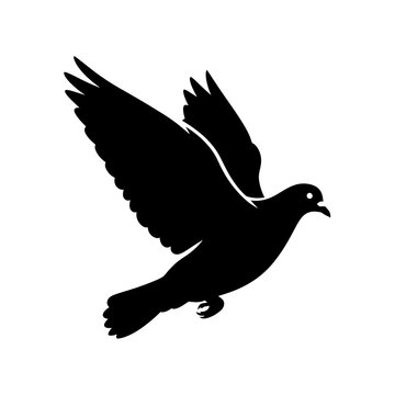 Black silhouette of a soaring eagle against white background.