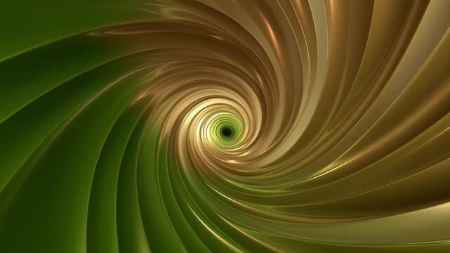A stunning video showcasing a mesmerizing green and gold spiral pattern