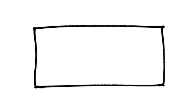 Black, hand, drawn, rectangle, animation, on, Alpha channel, sketchy, doodle, border, motion, graphic, artistic, design, element, for, titles, and, videos.
