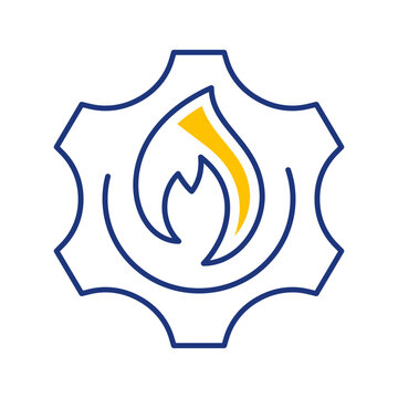 Fuel technology icon. Industry and energy technology line symbol. Color.