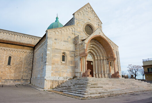 Ancona cathedral showcasing romanesque architecture and detailed facade
