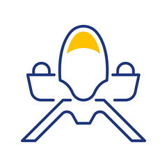 Quadcopter drone icon. Transport and quadcopter line symbol. Color. © M.Style